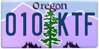 OR license plate 010KTF