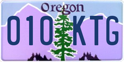 OR license plate 010KTG