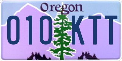 OR license plate 010KTT