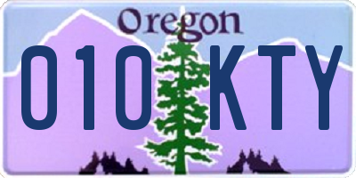 OR license plate 010KTY
