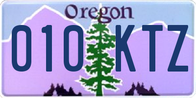 OR license plate 010KTZ