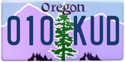 OR license plate 010KUD
