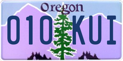 OR license plate 010KUI