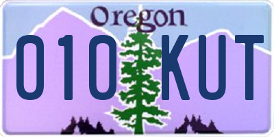 OR license plate 010KUT