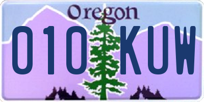 OR license plate 010KUW