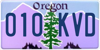 OR license plate 010KVD