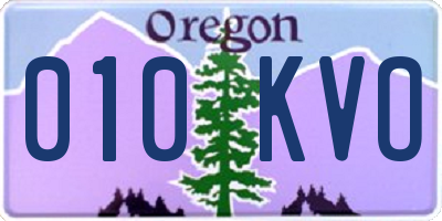 OR license plate 010KVO