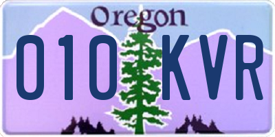 OR license plate 010KVR