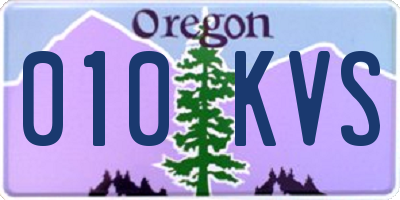 OR license plate 010KVS