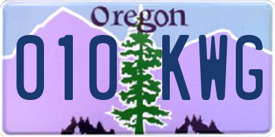 OR license plate 010KWG
