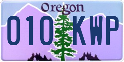 OR license plate 010KWP