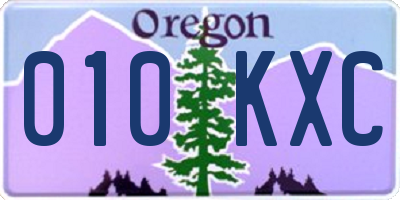 OR license plate 010KXC