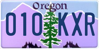 OR license plate 010KXR