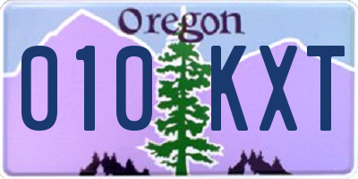 OR license plate 010KXT
