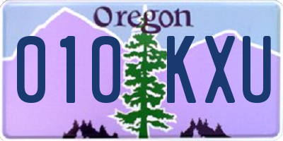 OR license plate 010KXU