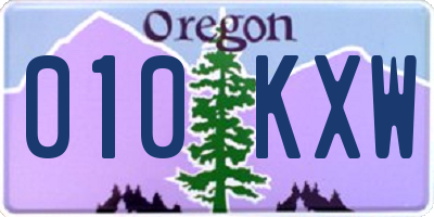 OR license plate 010KXW