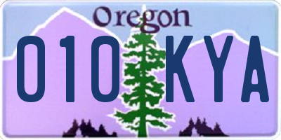 OR license plate 010KYA