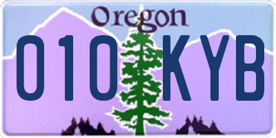 OR license plate 010KYB