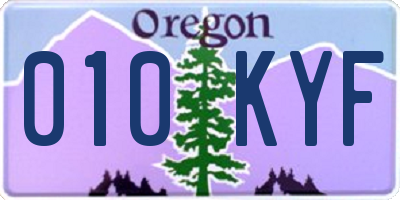 OR license plate 010KYF