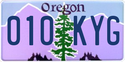 OR license plate 010KYG