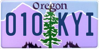 OR license plate 010KYI