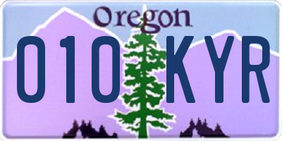 OR license plate 010KYR