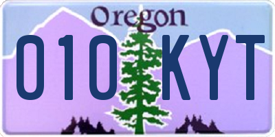 OR license plate 010KYT