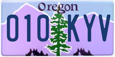 OR license plate 010KYV
