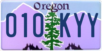 OR license plate 010KYY