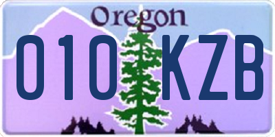 OR license plate 010KZB