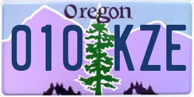 OR license plate 010KZE