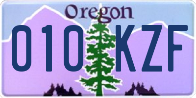 OR license plate 010KZF