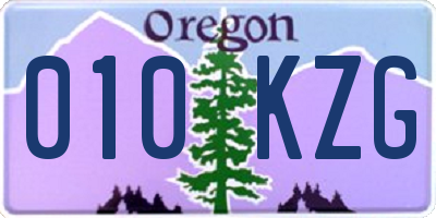 OR license plate 010KZG