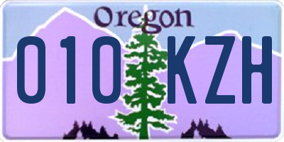 OR license plate 010KZH
