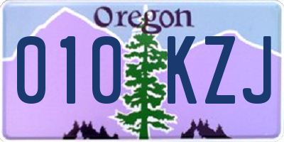 OR license plate 010KZJ