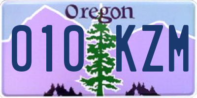 OR license plate 010KZM