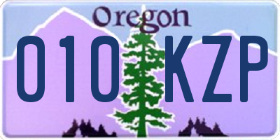 OR license plate 010KZP