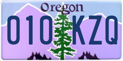OR license plate 010KZQ
