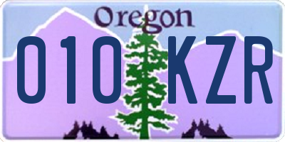 OR license plate 010KZR