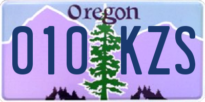 OR license plate 010KZS