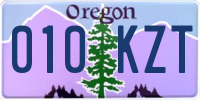 OR license plate 010KZT