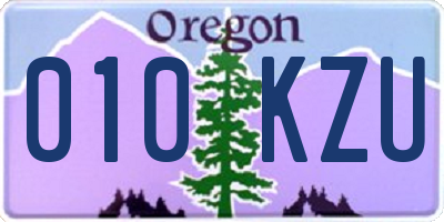 OR license plate 010KZU