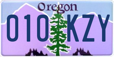 OR license plate 010KZY