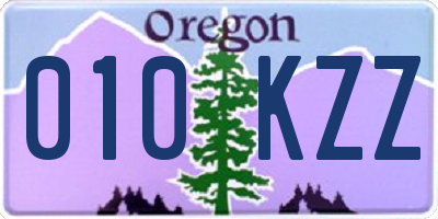 OR license plate 010KZZ