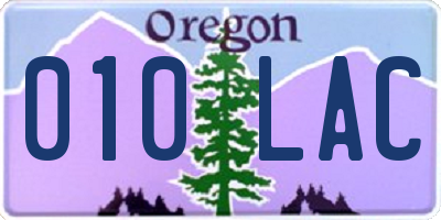 OR license plate 010LAC