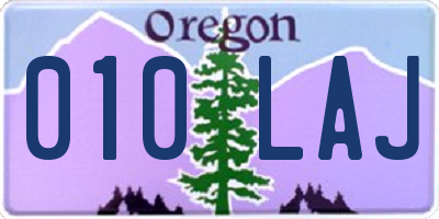 OR license plate 010LAJ