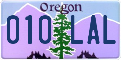 OR license plate 010LAL