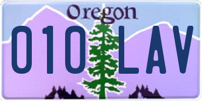OR license plate 010LAV
