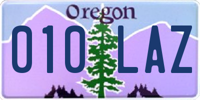 OR license plate 010LAZ