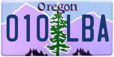 OR license plate 010LBA
